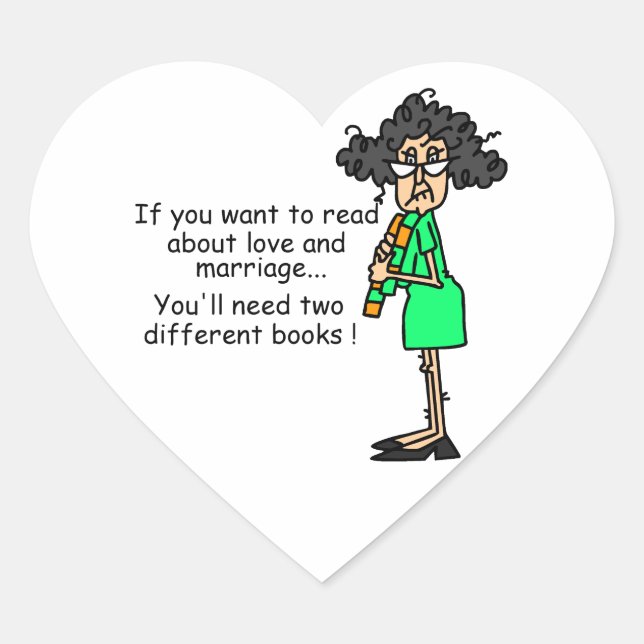 Love and Marriage Humour Heart Sticker (Front)