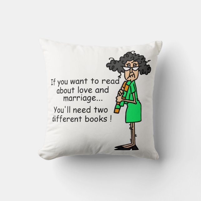 Love and Marriage Humour Throw Pillow (Front)