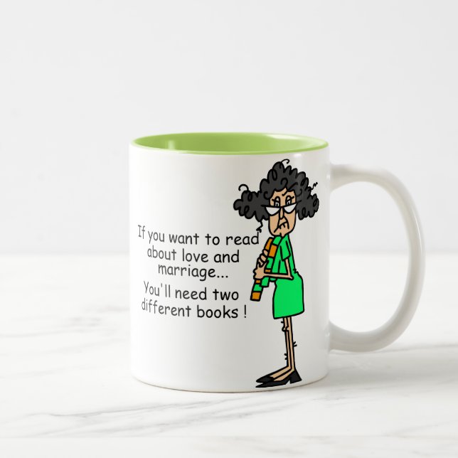 Love and Marriage Humour Two-Tone Coffee Mug (Right)