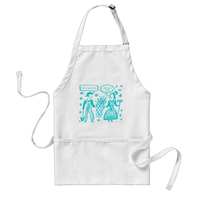 Love and More Bowls - Pyrex Butterprint Turquoise Standard Apron (Front)