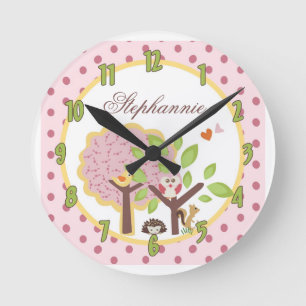Love and Nature Girl Woodland Personalized Clock
