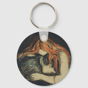 Love and Pain (The Vampire) (by Edvard Munch) Keychain