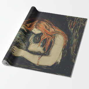 Love and Pain (The Vampire) (by Edvard Munch) Wrapping Paper