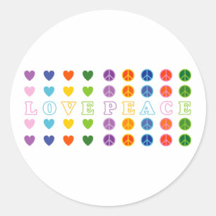 Love and Peace (02) Classic Round Sticker