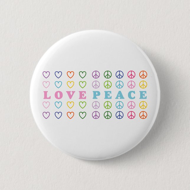 Love and Peace 2 Inch Round Button (Front)