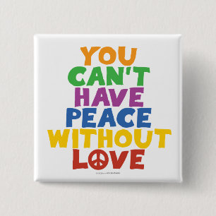 Love and Peace 2 Inch Square Button