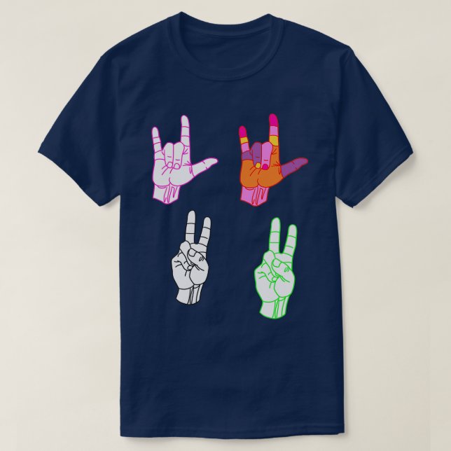 Love and Peace ASL T-Shirt (Design Front)