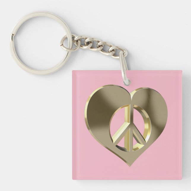 Love and peace keychain (Front)
