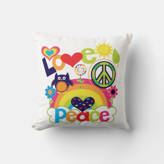 Love and Peace Pilllow Throw Pillow (Front)