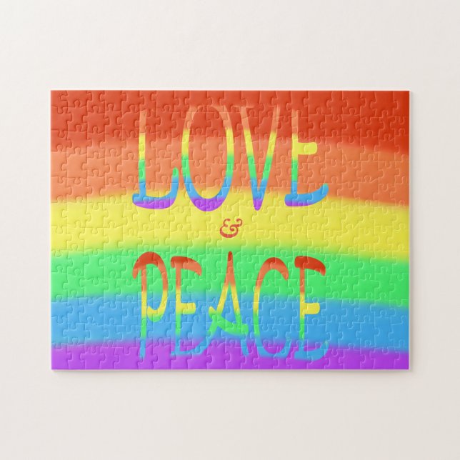 Love and Peace Rainbow Lettres Puzzles (Horizontal)