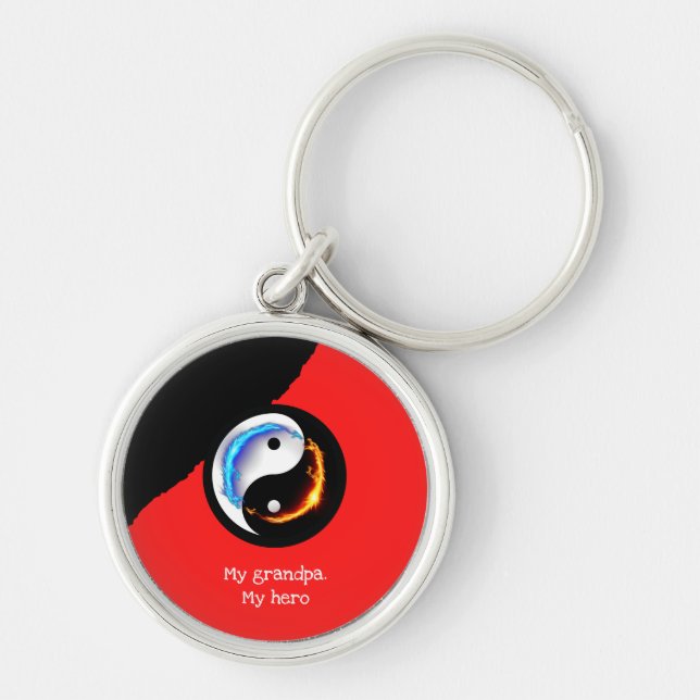 Love and Peace Yin-Yang  Keychain (Front)