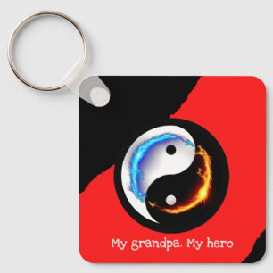 Love and Peace Yin-Yang  Keychain