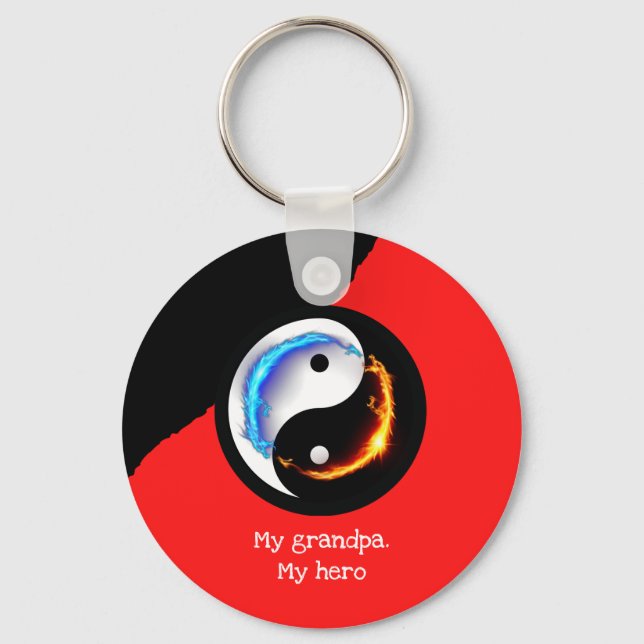 Love and Peace Yin-Yang  Keychain (Front)