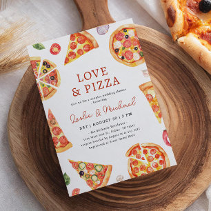 Love and Pizza Couples Wedding Shower Invitation