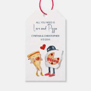 Love and Pizza Funny Wedding Gift Tags