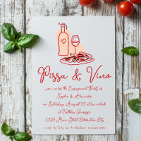 Love And Pizza Hand Drawn Engagement Party