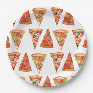 Love and Pizza Rehearsal Dinner Bridal Shower Paper Plate