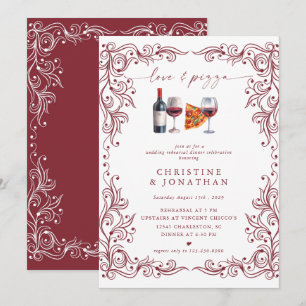 Love and Pizza   Rehearsal Dinner  Invitations