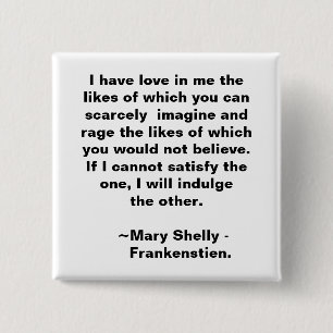 Love and Rage 2 Inch Square Button