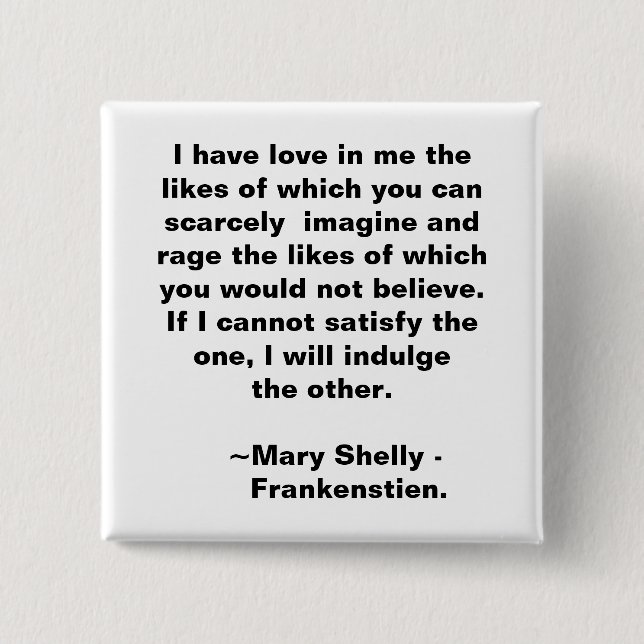 Love and Rage 2 Inch Square Button (Front)