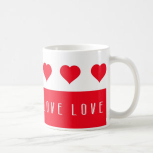 Love and Red Hearts Valentines Day Coffee Mug