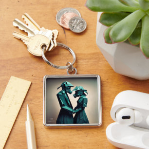 LOVE AND RESISTANCE Origami 2 Premium Metal Keychain