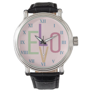 Love and roman numbers watch