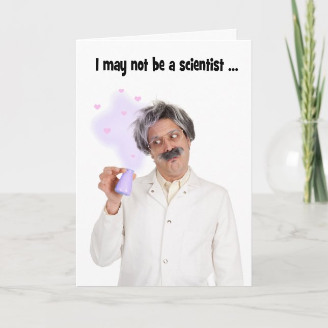 Love and Romance Chemistry Scientist Humour Holiday Card (Front)