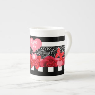 Love and Roses Blackboard Style Mug