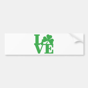 LOVE and Shamrocks Bumper Sticker