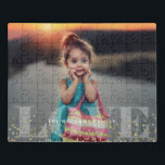 Love and Sparkles Photo Jigsaw Puzzle<br><div class="desc">Simple and chic full bleed photo design. Need a custom colour? Send us a message to heartlockedstudio@gmail.com and we'll be happy to help you out!</div>