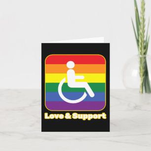 Love and Support rainbow person with disability wh Card