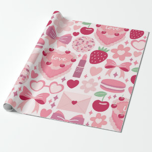 Love and Sweetness Pattern Wrapping Paper