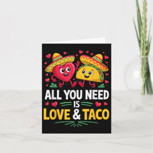 Love And Taco Sombrero Outfit Funny Mexican Cinco Card