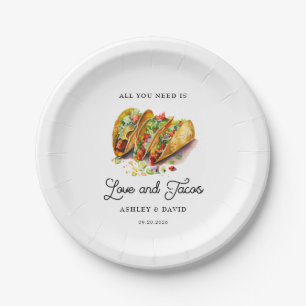 Love and Tacos   Engagement Party  Paper Plate