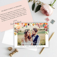 Love and Thanks Autumn Floral Wedding Photo