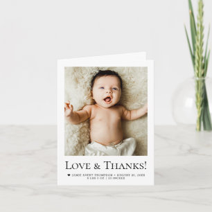 Love and Thanks Baby Photo Birth announcement
