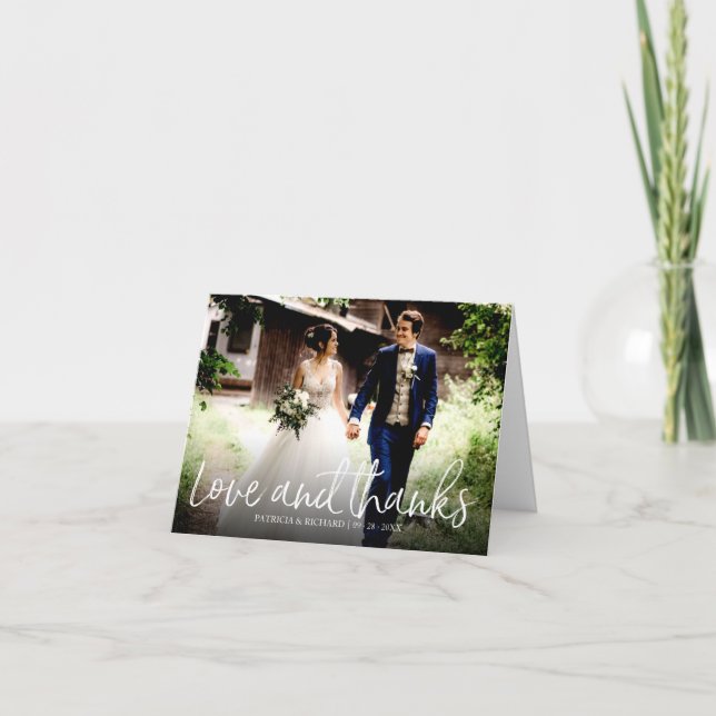 Love And Thanks Chic Wedding Thank You Photo (Front)