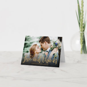 Love And Thanks Cute Photo Wedding Thank You Card