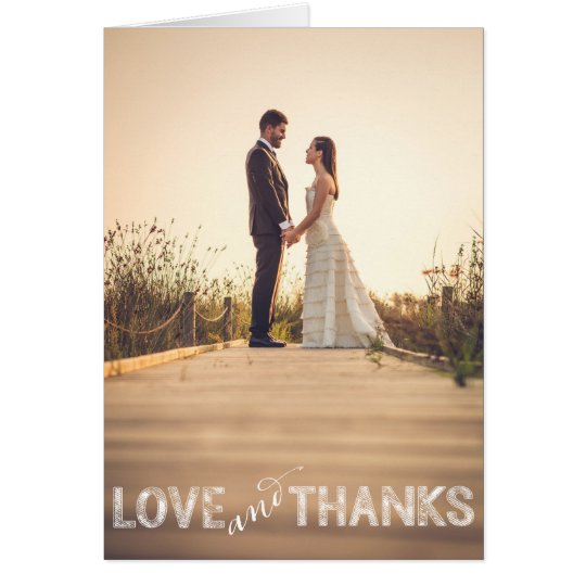 Love and Thanks, Modern Wedding Thank You Card
