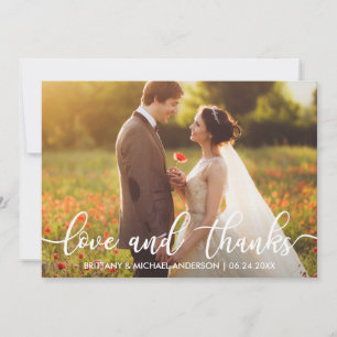 Love and Thanks Modern Wedding Thank You Photo