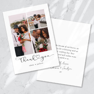 Love and Thanks Multi Photo Wedding Thank You Card