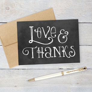 Love and Thanks Note Cards   Chalkboard Charm