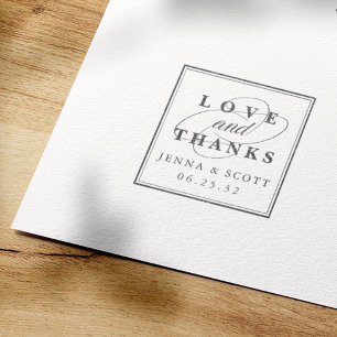 Love and Thanks   Personalized Wedding Self-inking Stamp