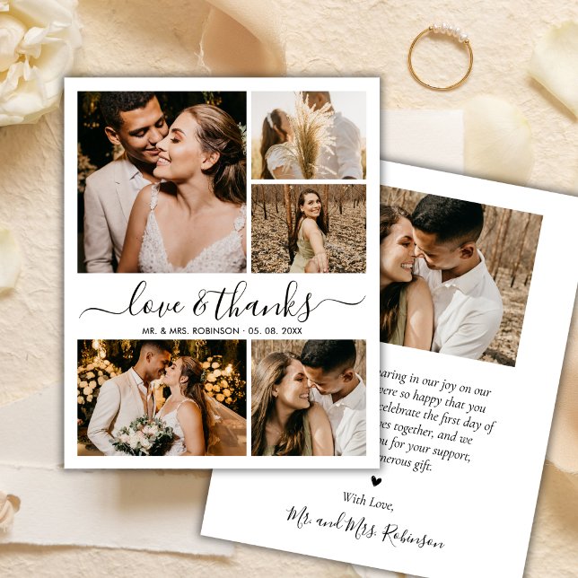 Love and Thanks Photo Collage Wedding Thank You  (Creator Uploaded)