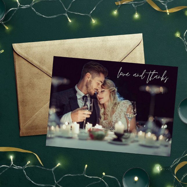 Love and Thanks Photo Wedding Thank You  Card (Creator Uploaded)