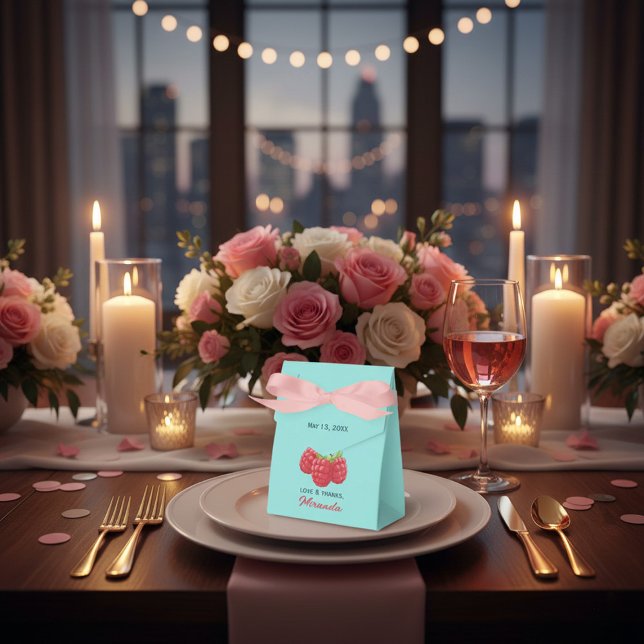Love and Thanks Raspberry Custom  Favor Box (Creator Uploaded)