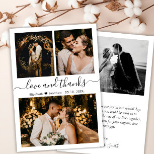 Love and Thanks Script Wedding 3 Photo Collage