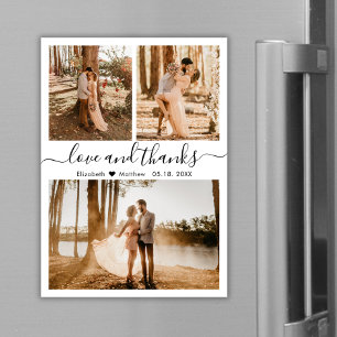 Love and Thanks Script Wedding 3 Photo Collage
