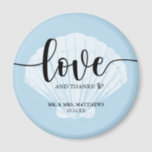 Love and Thanks Seashell Wedding Thank You Magnet<br><div class="desc">Find coordinating products in our "Seaside Beach Blue" Collection!</div>